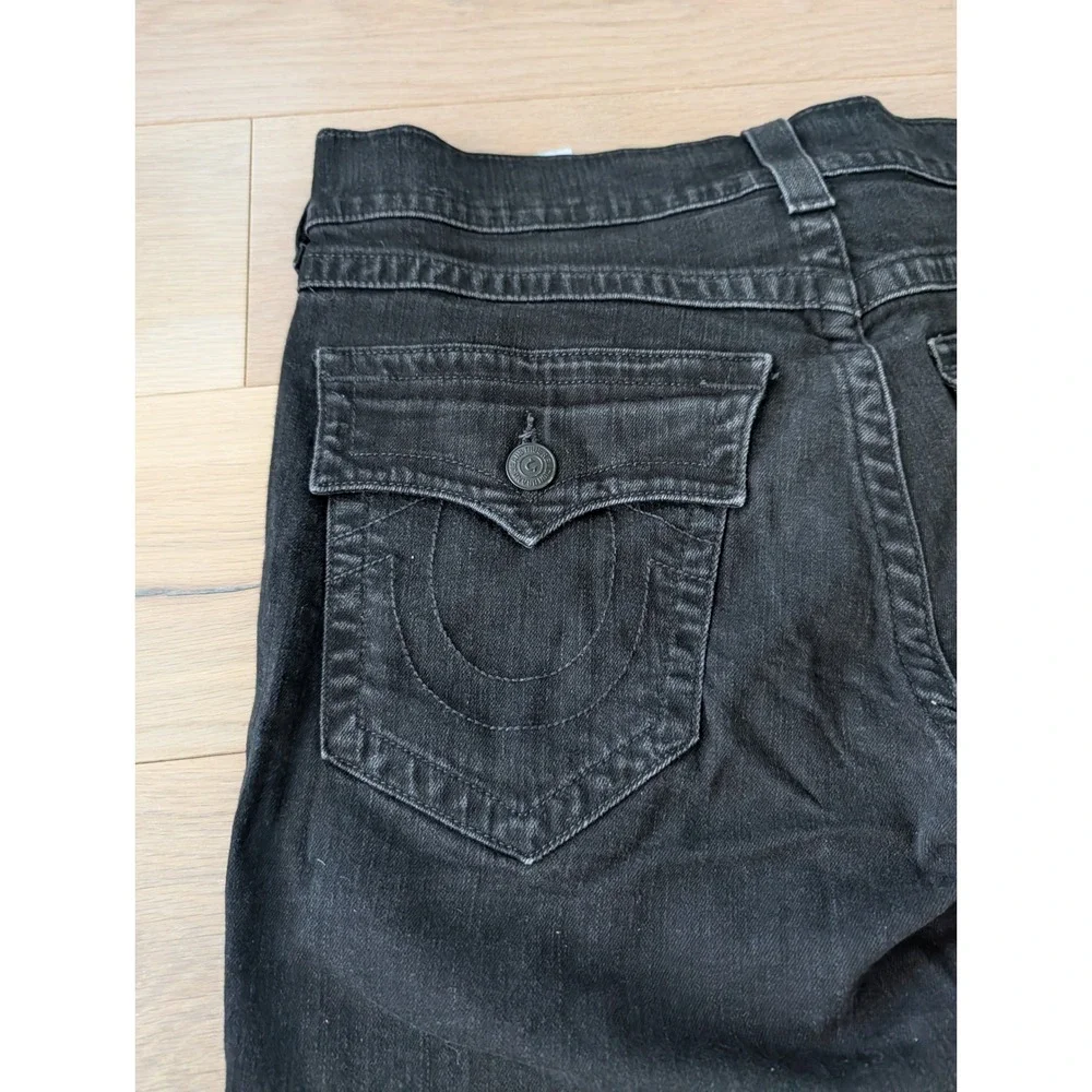 True Religion Ricky Relaxed Straight Black Cutoff Denim Shorts | Men's  33